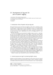 Development of tag sets for part-of-speech tagging