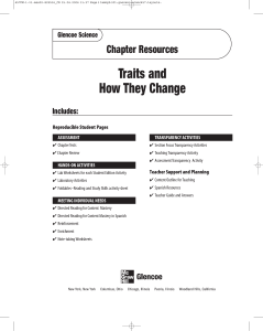 Chapter 2 Resource: Traits and How They Change
