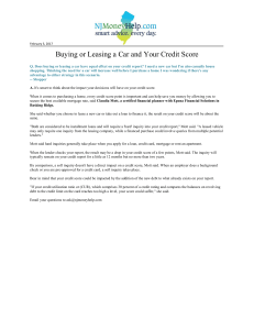 Buying or Leasing a Car and Your Credit Score