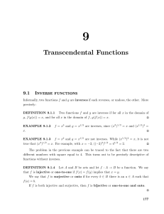 Chapter 9: Transcendental Functions