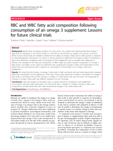 RBC and WBC fatty acid composition following consumption of an