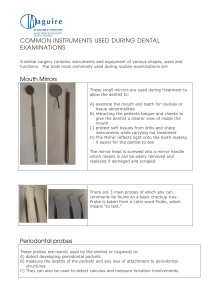 COMMON INSTRUMENTS USED DURING DENTAL