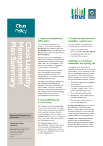 Liquidity Management Policy Summary