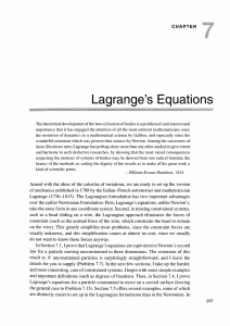 Lagrange`s Equations