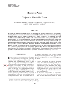 Research Paper Trojans in Habitable Zones