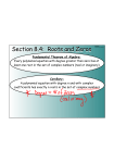 Section 8.4: Roots and Zeros