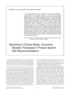 Searching in Choice Mode: Consumer Decision Processes in