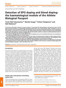 Detection of EPO doping and blood doping: the haematological