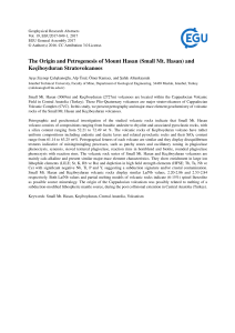 The Origin and Petrogenesis of Mount Hasan (Small Mt. Hasan) and