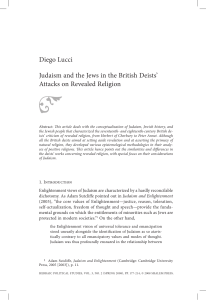 Diego Lucci Judaism and the Jews in the British Deists` Attacks on