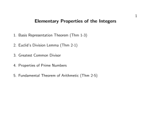Elementary Properties of the Integers