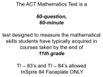 The ACT Mathematics Test is a 60-question, 60