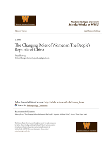 The Changing Roles of Women in The People`s Republic of China