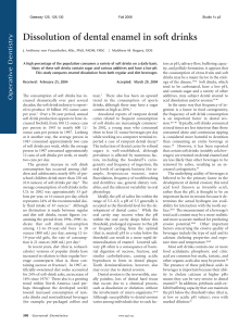 Dissolution of Dental Enamel in Soft Drinks