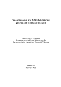 Fanconi anemia and RAD50 deficiency: genetic and functional