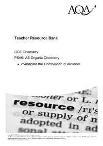 A-level Chemistry Task Task: PSA09 - Investigate the