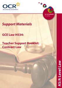 Units G155 and G156 - Teacher guide - Law of contract