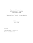 Polynomial Time Primality Testing Algorithm