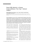 Breast-Milk Infectivity in Human Immunodeficiency Virus Type 1