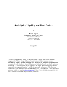 Stock Splits, Liquidity and Limit Orders