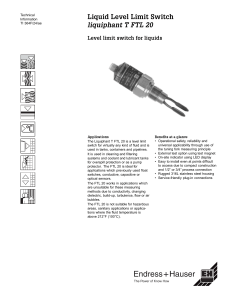 Liquid Level Limit Switch liquiphant T FTL 20