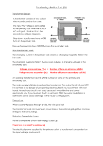 Transforming – Revision Pack (P6) Transformer Design: Step