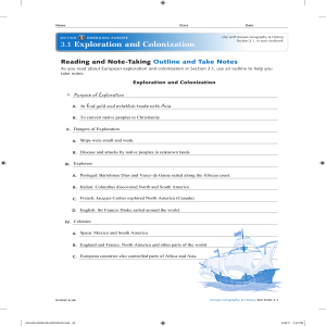 3.1 Exploration and Colonization