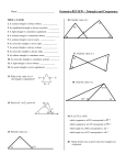 Name Geometry REVIEW – Triangles and Congruency - tperry-math