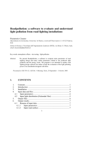 a software to evaluate and understand light pollution from road