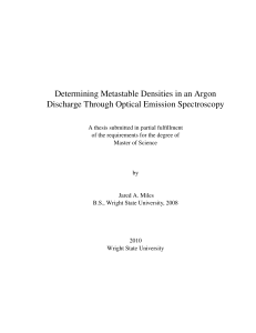 Determining Metastable Densities in an Argon Discharge Through