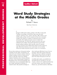 Word Study Strategies at the Middle Grades