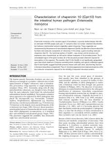 Characterization of chaperonin 10 (Cpn10)