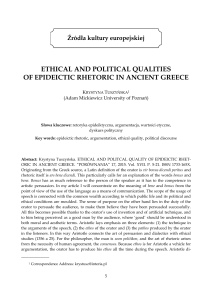 ethical and political qualities of epideictic rhetoric in ancient greece