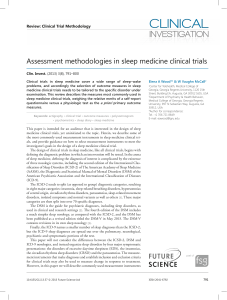 Assessment methodologies in sleep medicine clinical trials