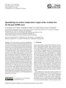 Quantifying sea surface temperature ranges of the Arabian Sea for