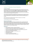 Lesson 3: Genetics: Cancer Genetics