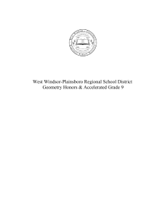 West Windsor-Plainsboro Regional School District Geometry Honors