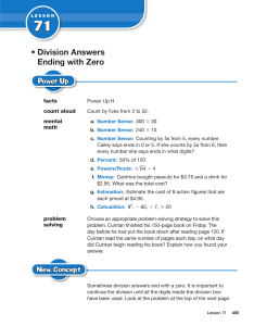 • Division Answers Ending with Zero