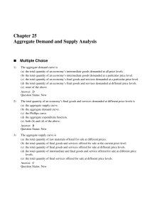 Chapter 25 Aggregate Demand and Supply Analysis