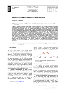 mass action and conservation of current