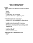 Astro 1010 Planetary Astronomy Sample Questions for Exam 4