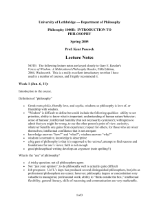 Lecture Notes Intro Fall 03 - U of L Class Index