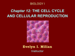 Chapter 12: THE CELL CYCLE AND CELLULAR REPRODUCTION