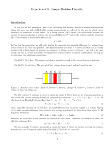 Experiment 5: Simple Resistor Circuits