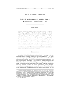 Political Institutions and Judicial Role in Comparative Constitutional