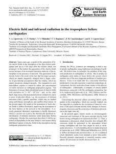 Electric field and infrared radiation in the troposphere