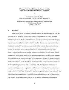2015-08-28 Biotech-ITC Joint Session Paper - Giannelli