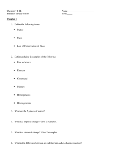 Semester 1 Final Exam Study Guide