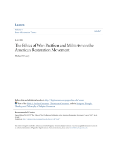 Pacifism and Militarism in the American Restoration Movement
