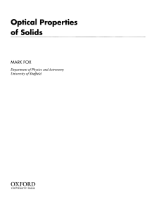 Optical Properties of Solids